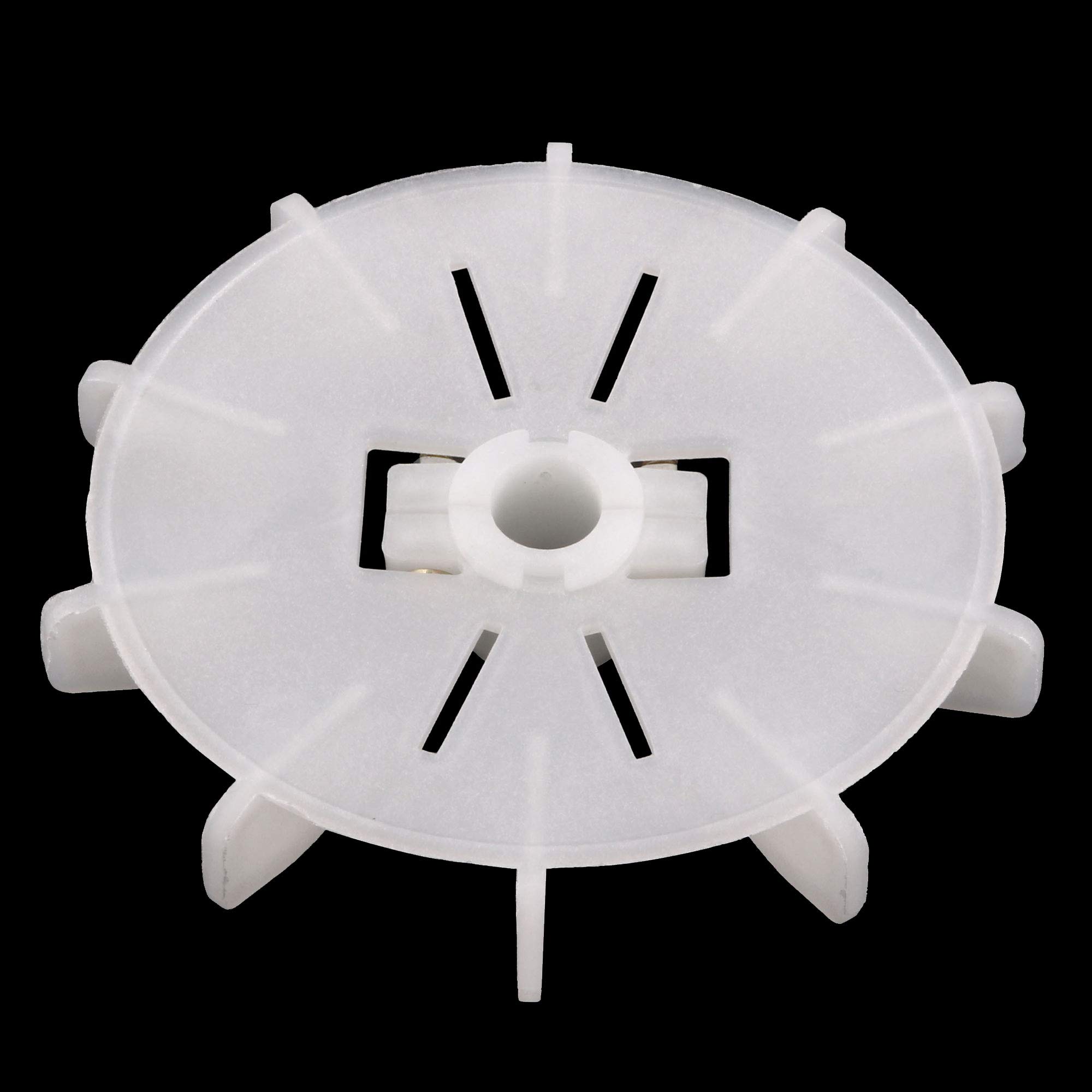 sourcing map 1Pcs 129 * 14mm Reemplazo de eje redondo Plástico blanco 10 Impulsor Paleta de ventilador del motor