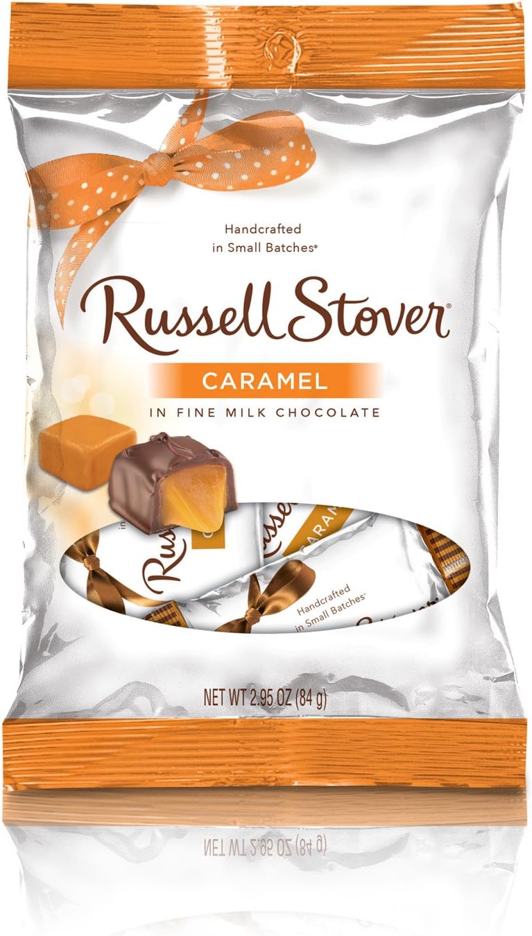 Russell Stover Milk Chocolate Caramels, 2.95 oz. Bag