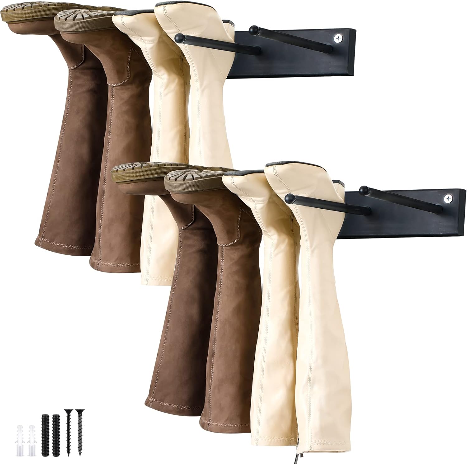 Vesici Metal Freestanding Boot Rack Wall Mounted Boot Rack Organizer Tall Boots Stand Alone Shoe