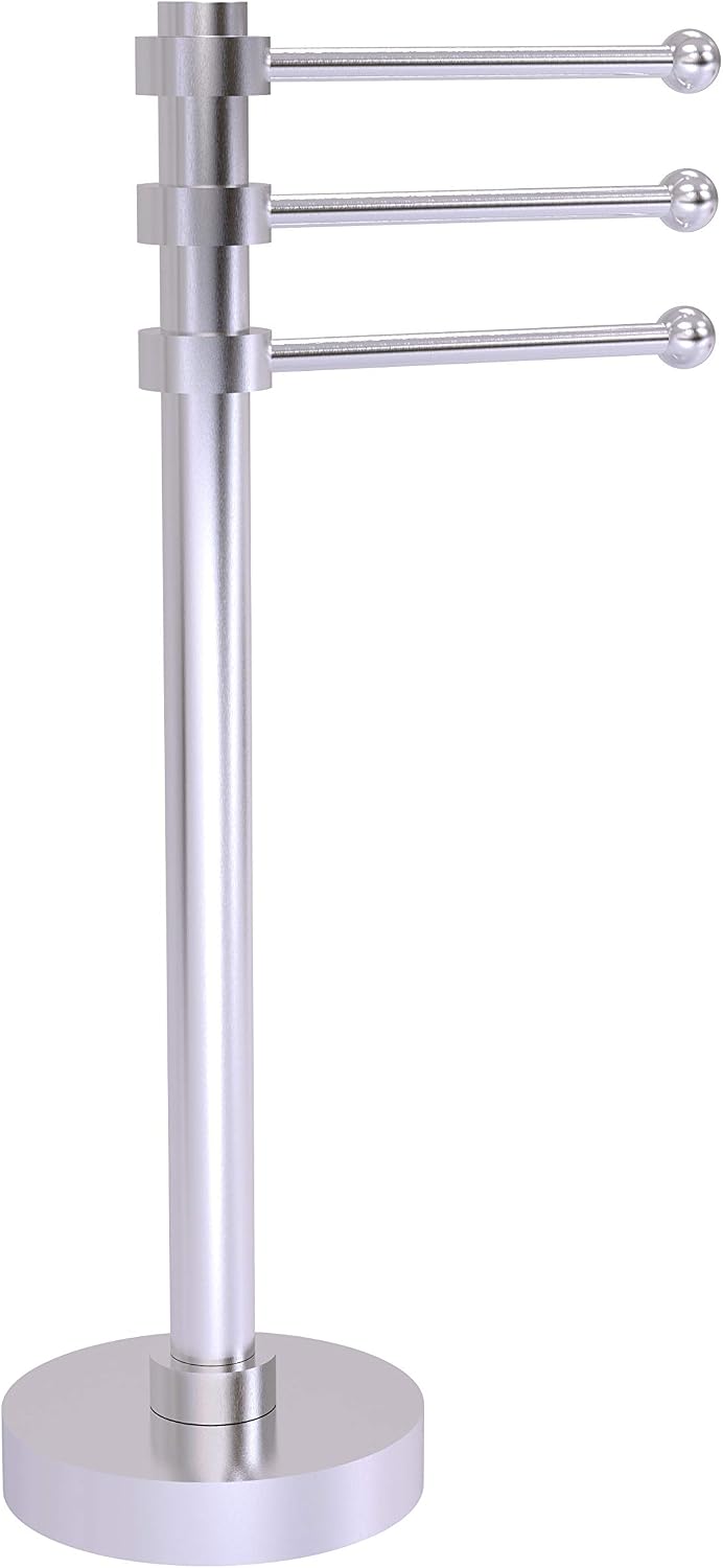Allied Brass 973-SCH Vanity Top 3 Swing Arm Guest Towel Holder, Satin Chrome