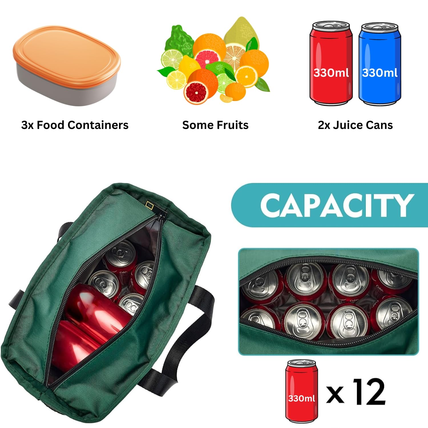 OCEANEVO Insulated Food Lunch Bag, Tiffin Bag, Lunch Box Cover for Office, School, College with Handle - Suitable for Unisex Adults and Children - 30 x 27 x 13 Cm - Pink 3