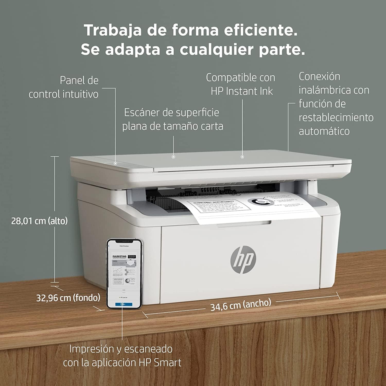 Hands placing an ID card on the scanner glass of the HP LaserJet MFP M140w printer for ID copy function