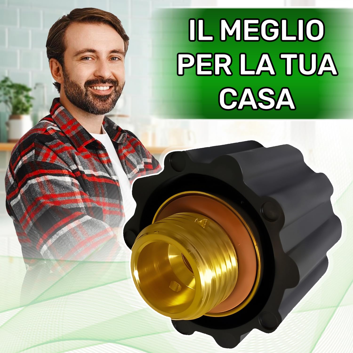 ONIX TECH Tappo per Polti Vaporella o per Polti Vaporetta - Taratura 4,5 Bar - Filettatura Maschio da 1/2" - Completo di Guarnizione - Garanzia di 5 Anni