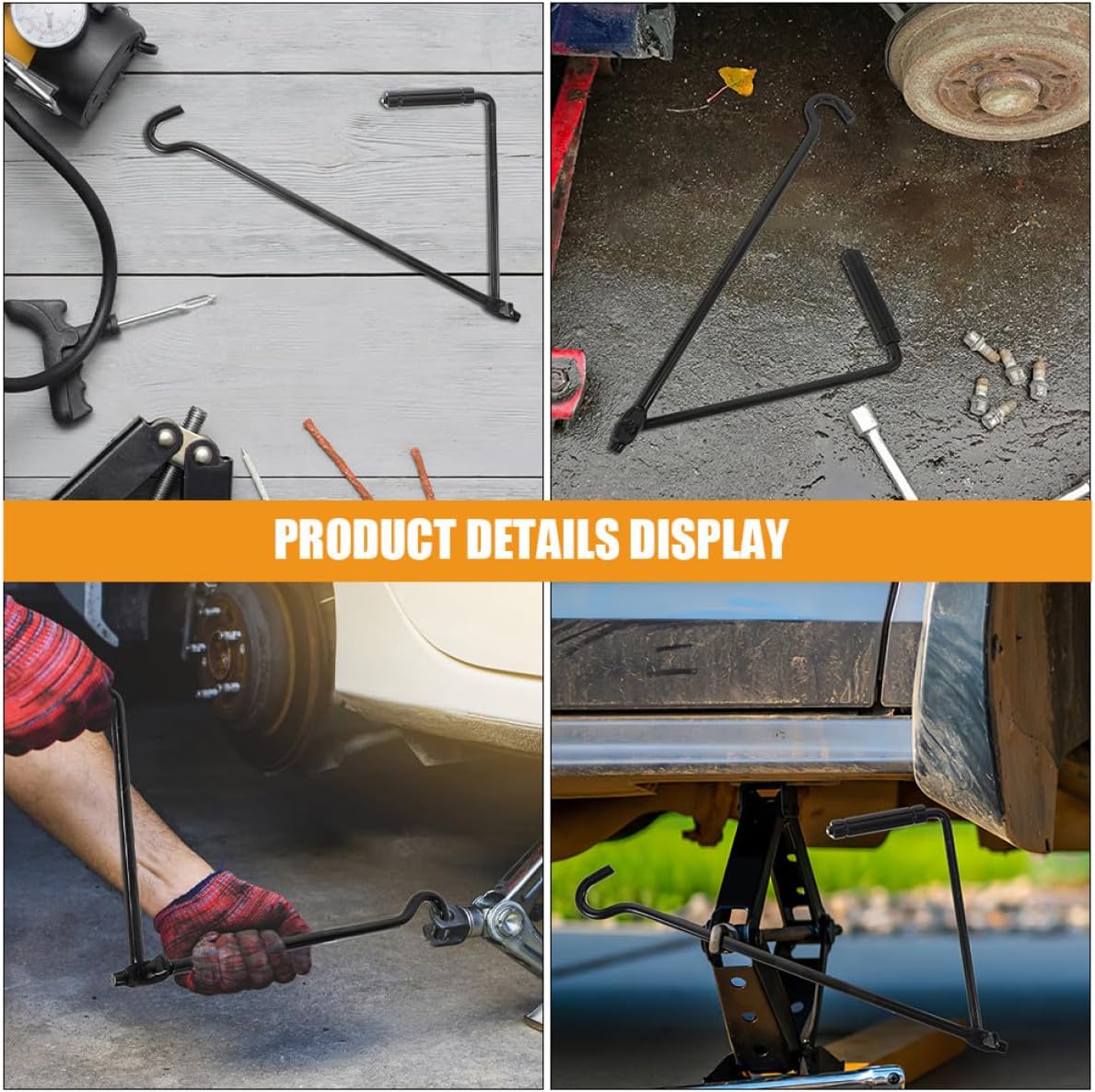 Outanaya 2Pcs Trailer Jack Handle Replacement for Scissor Lift Jack Accessory for Rvs Cars and Trucks Sturdy Tire Lifting Tool for Automotive Repair