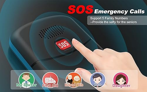 Miniatura 5 de USHINING Teléfono celular 4G LTE desbloqueado para personas mayores con Speed Talk Tarjeta SIM para personas mayores Característica Teléfono tipo C