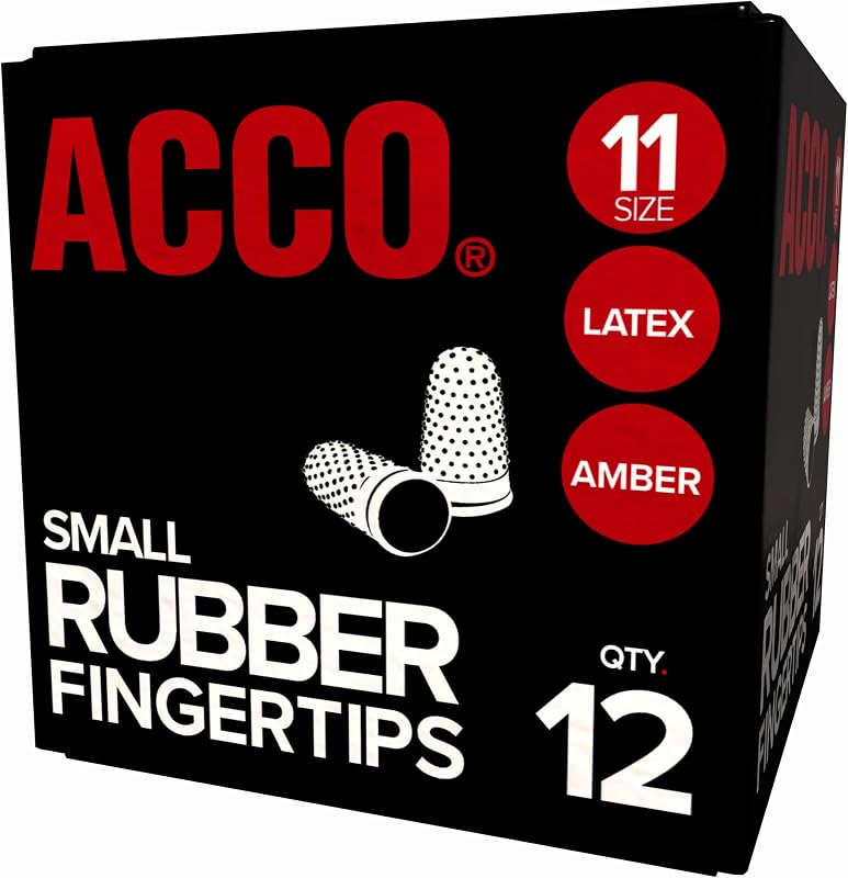 Swingline Small Rubber Finger Tips, Size 11, 12-Pack, (S7054031C), Amber