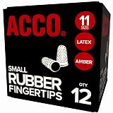 Swingline Small Rubber Finger Tips, Size 11, 12-Pack, (S7054031C), Amber – view 1