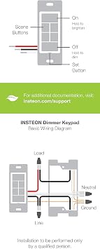 Insteon Dimmer Light Switch Smart Keypad, in-Wall 6-Button Dimmer Keypad & Scene Controller, Connect Up to 5 Devices, 150W LED Capacity, Works with Alexa & Google Assistant, Hub Required - 2334-232
