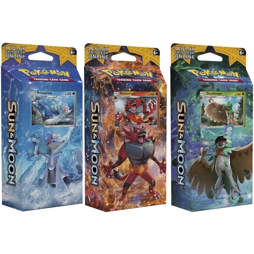 Amazon.com: Pokemon All 3 Sun & Moon English Theme Decks: Rowlet, Litten, &  Popplio! Toy : Toys & Games
