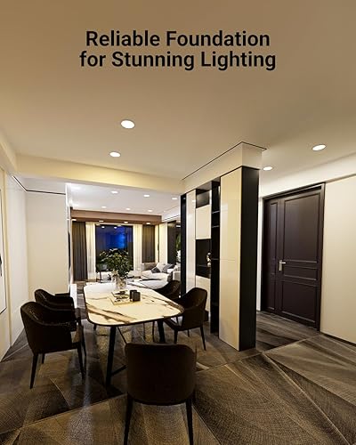 Miniatura 4 de Sunco Lighting Paquete de 24 unidades de carcasa de iluminación empotrable de 4 pulgadas para nueva construcción techo de acero hermético de 120-277