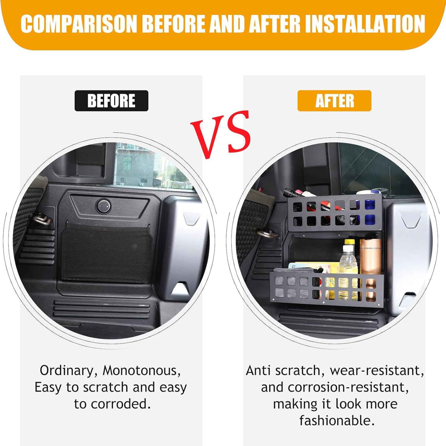 Trunk Right Organizer Compatible with Land Rover Defender 110 2020-2025 Aluminum Alloy Cargo Rack Modular Storage Box Shelf Trunk Right Side Organizer Storage Box Basket Accessories