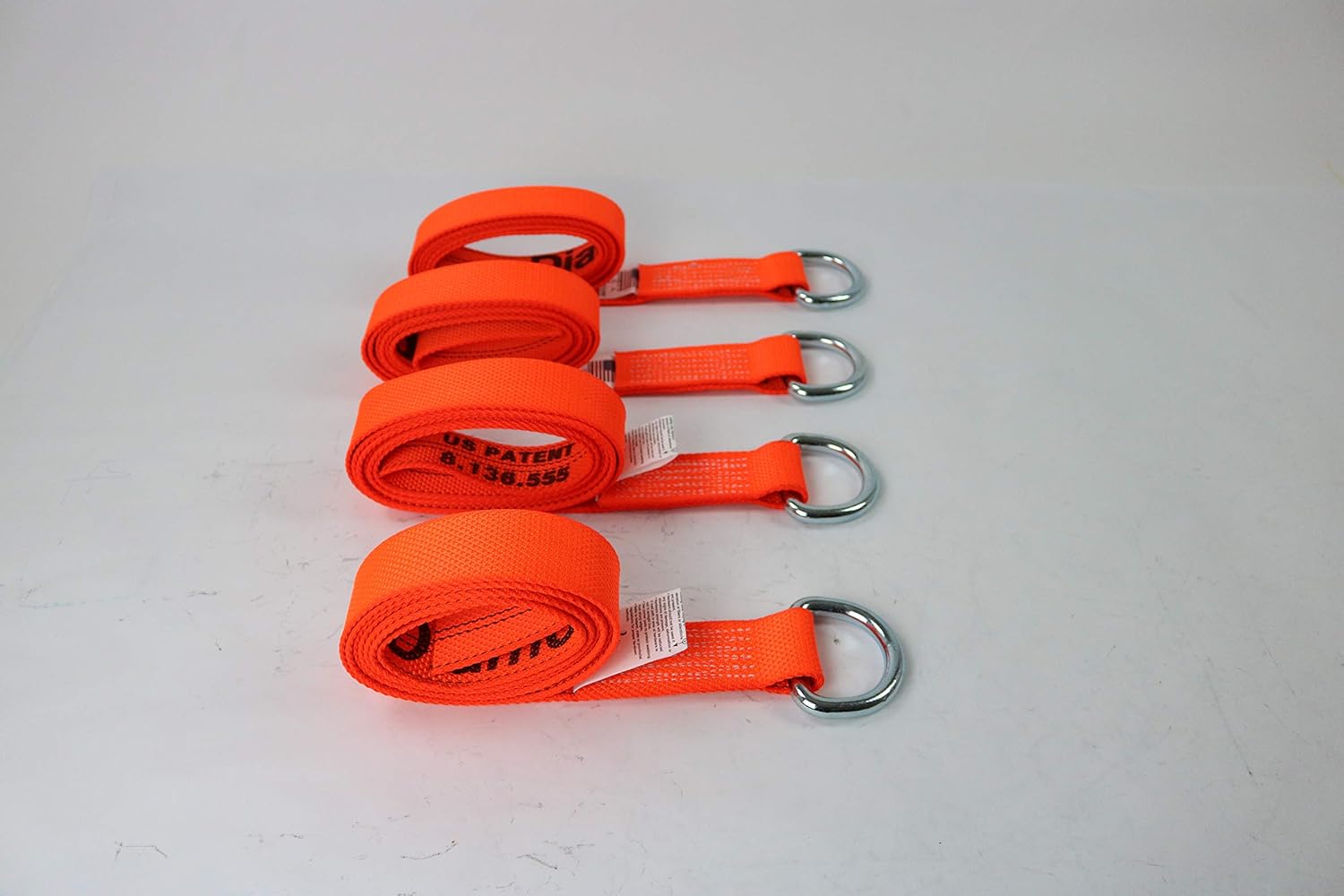 2" x 8' Orange Diamond Weave Lasso Strap (4 Pack)
