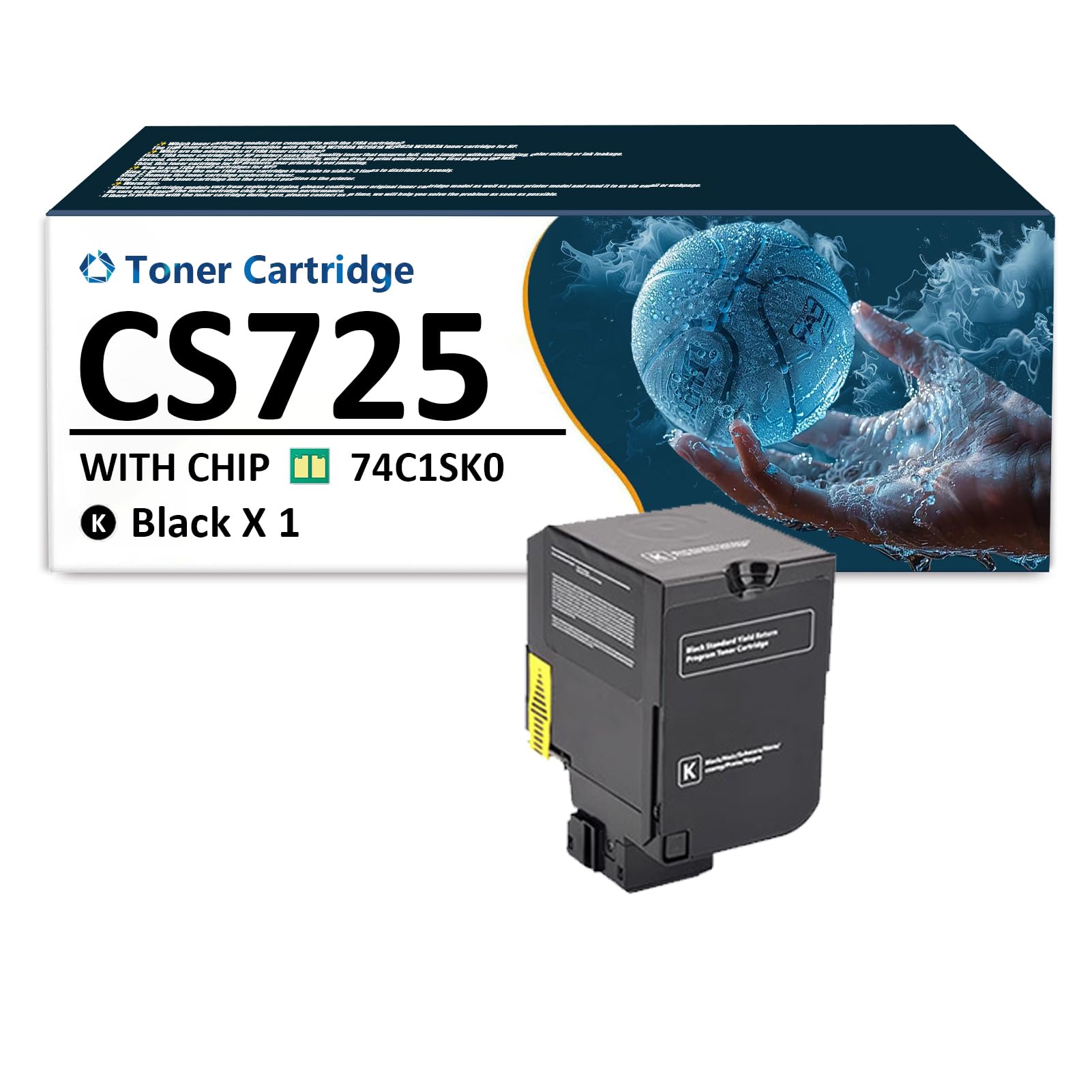 ADFNDA CS725 Toner Cartridge Replacement for Lexmark CS725 74C1SK0 74C1SC0 74C1SM0 74C1SY0 Toner Cartridges Compatible for Lexmark CS725 CS725 CX725