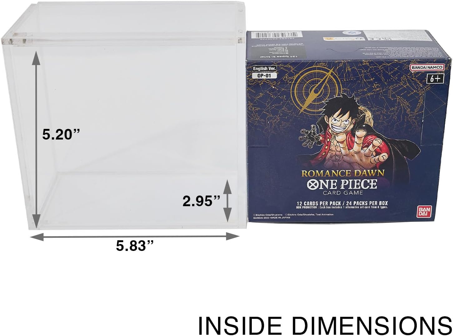 Platinum Protectors Premium Acrylic Display Case for One Piece Booster Box - OP-01, OP-02 Original Print - Magnetic Top, Stackable, UV Protection