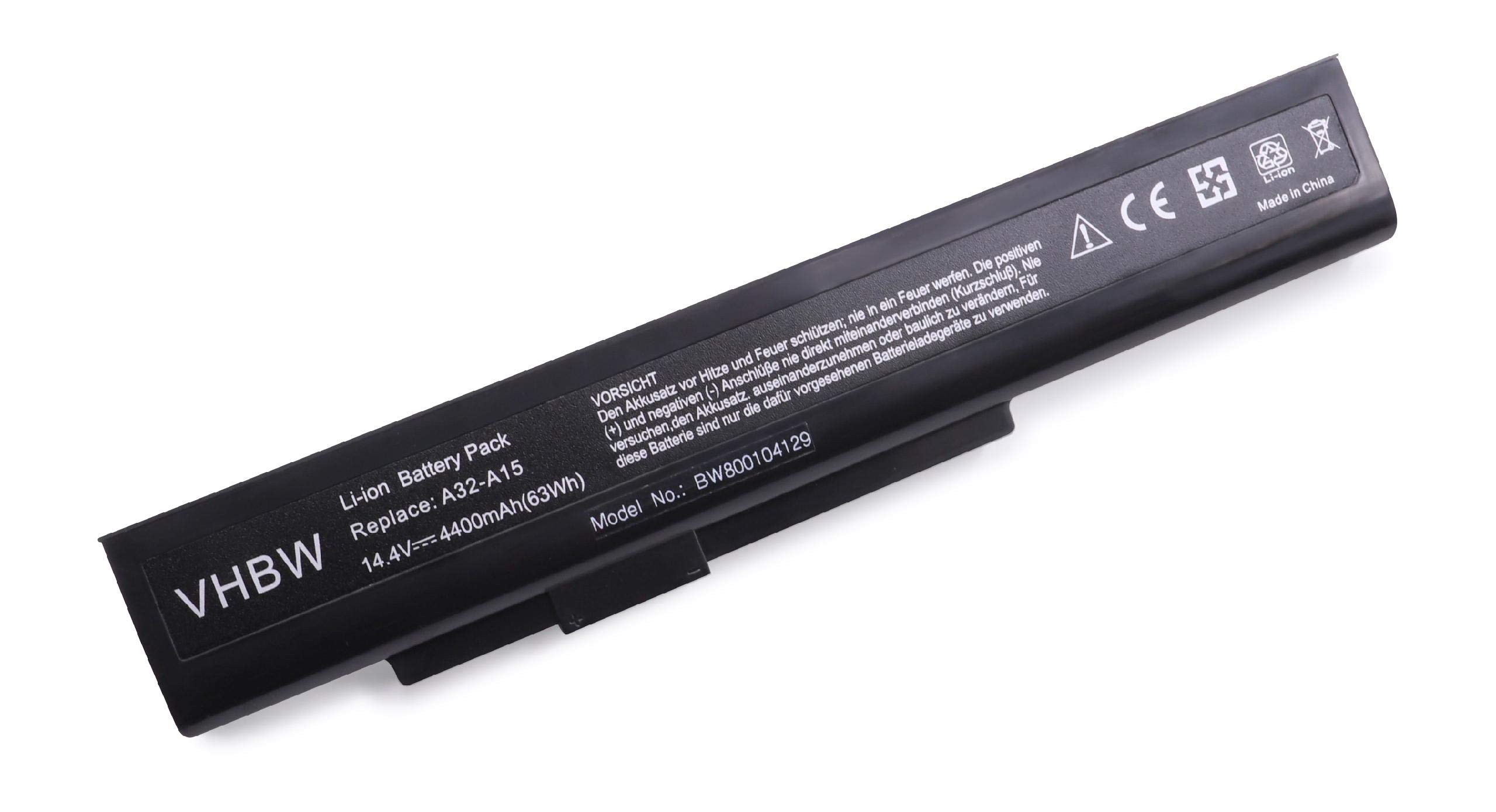 Vhbw Batteria Compatibile Per Medion Akoya P6313 / P6512 - 4400mAh 11.1V Li-Ion (BTY-S14, BTY-S15)