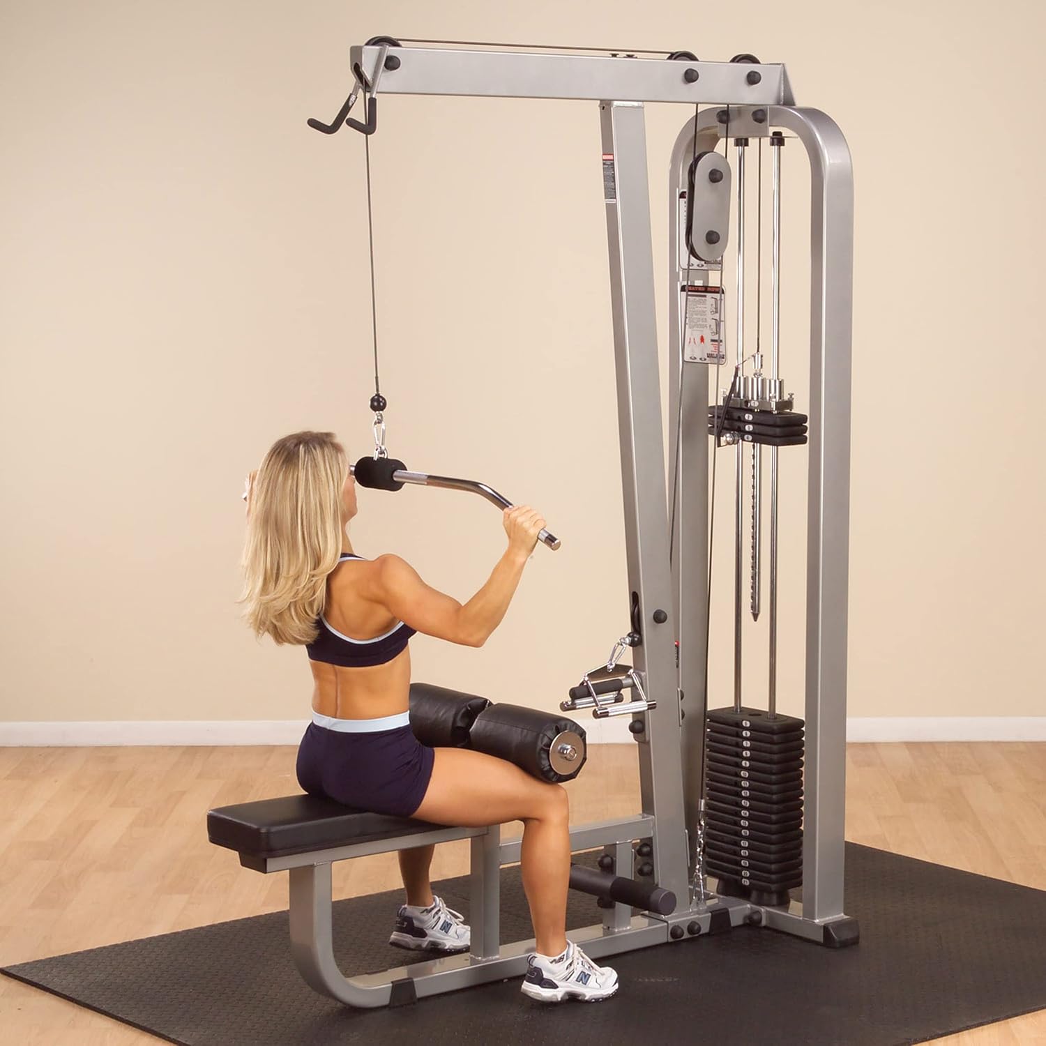 Body Solid (SLM300G/2) Pro Clubline LAT Mid Row Machine, High Pulley LAT Pulldown Machines for Back & Shoulder Isolation, Ideal for Commercial and Home Gym Equipment