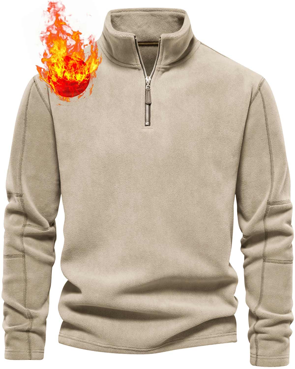 Felpa Con Cappuccio Uomo Invernale In Pile Morbido - Mezza Zip, Tasche, Vestibilità Comoda E Larga | Per Sport, Tempo Libero, Quotidiano