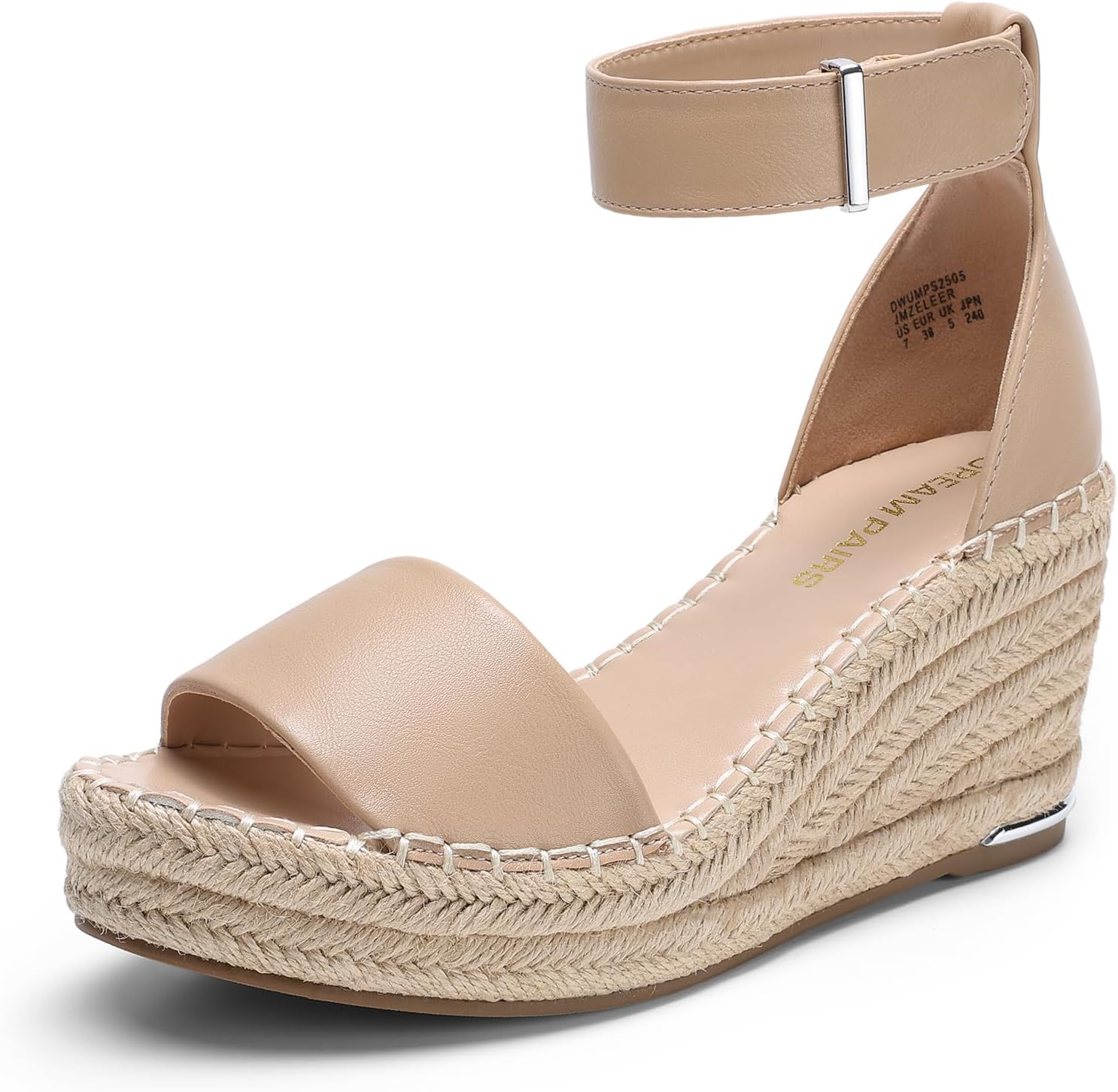 DREAM PAIRS Women's Wedge Sandals Open Toe Espadrilles Sandals Comfortable Dressy Ankle Strap Platform Sandals Suitable for Work Beach Summer Shoes