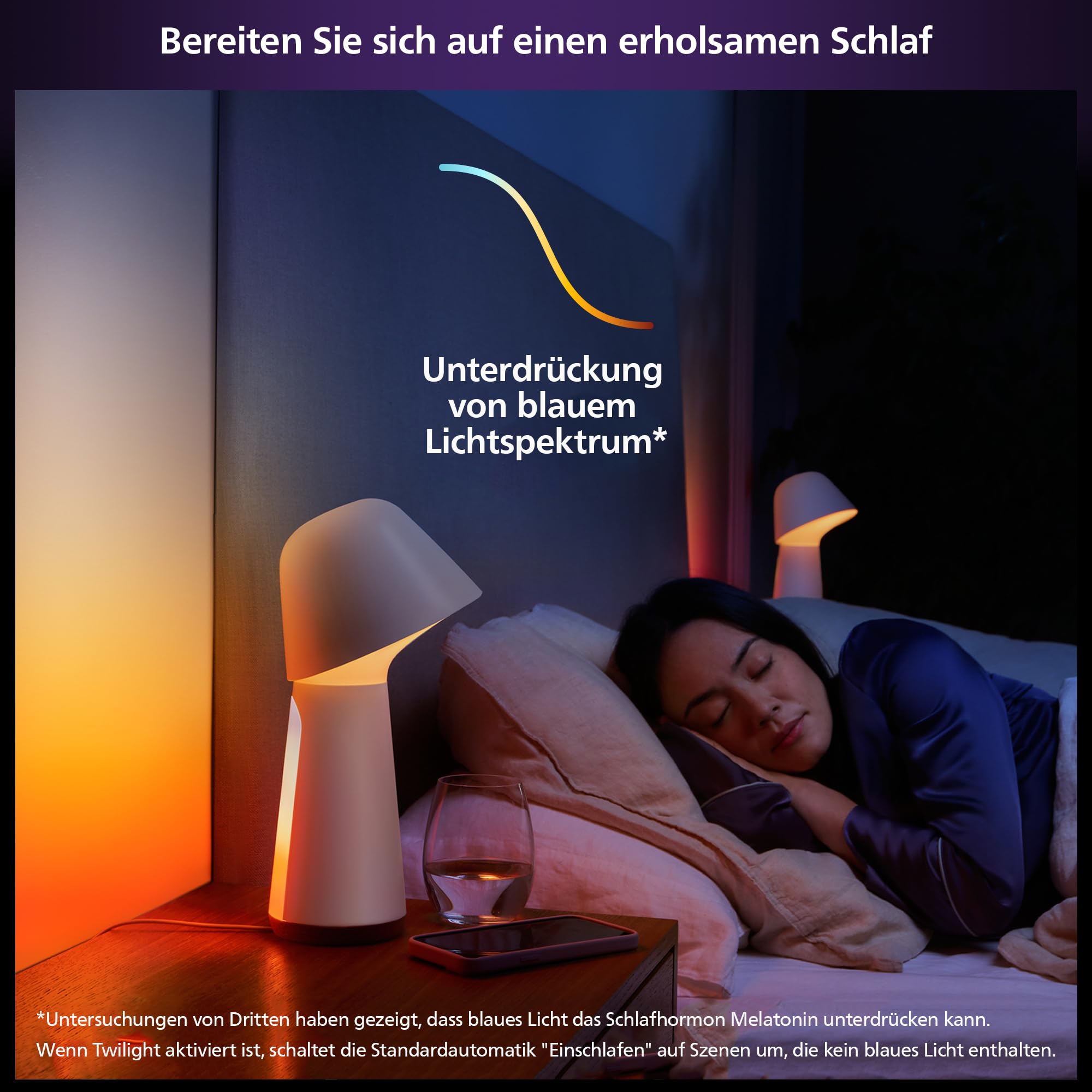 Philips Hue Twilight smarte Sleep und Wake-Up Tischleuchte, weißes und farbiges Licht, Bluetooth kompatibel, Sprachsteuerung mit Alexa, Apple Home & Google Assistant, weiß