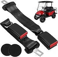 Universal Retractable Golf Cart Seat Belt Kit for EZGO TXT RXV, Yamaha, Club Car DS Precedent - Black Lap Belts, Front Rear Fit (No Bracket)