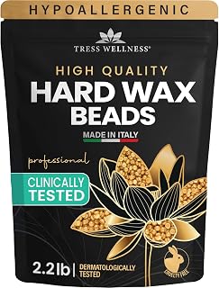 Tress Wellness Wax Beads - Dermatologically Tested - At-Home Kit for Bikini, Brazilian & Full Body - Unscented 2.2 lbs