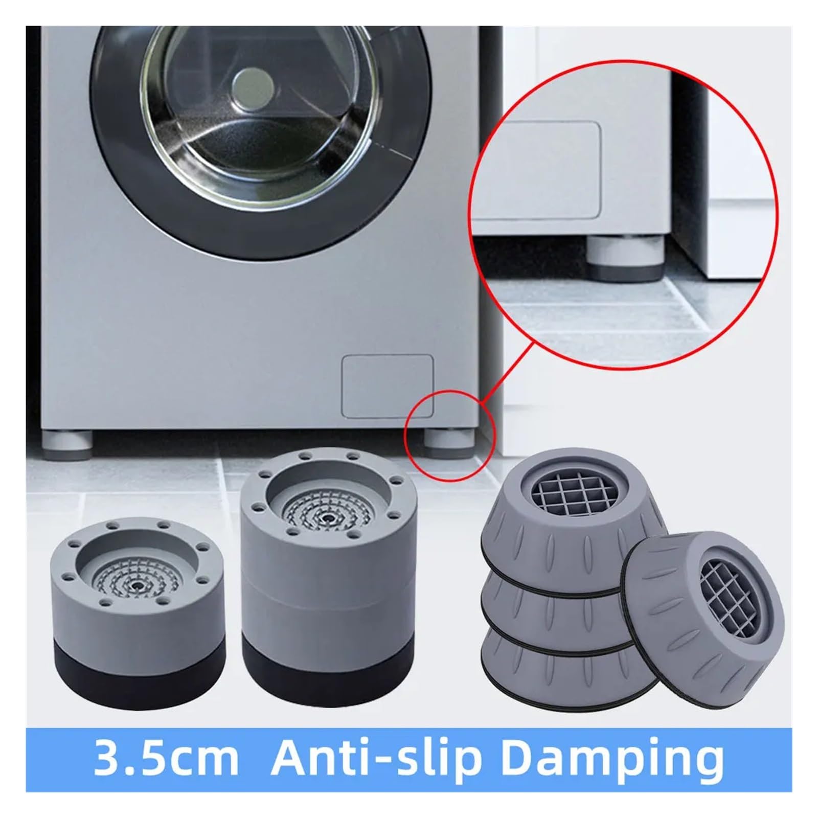 PHUOC LOC THO for Set of 4 Heavy Duty Anti Vibration Isolation Rubber Pads 2