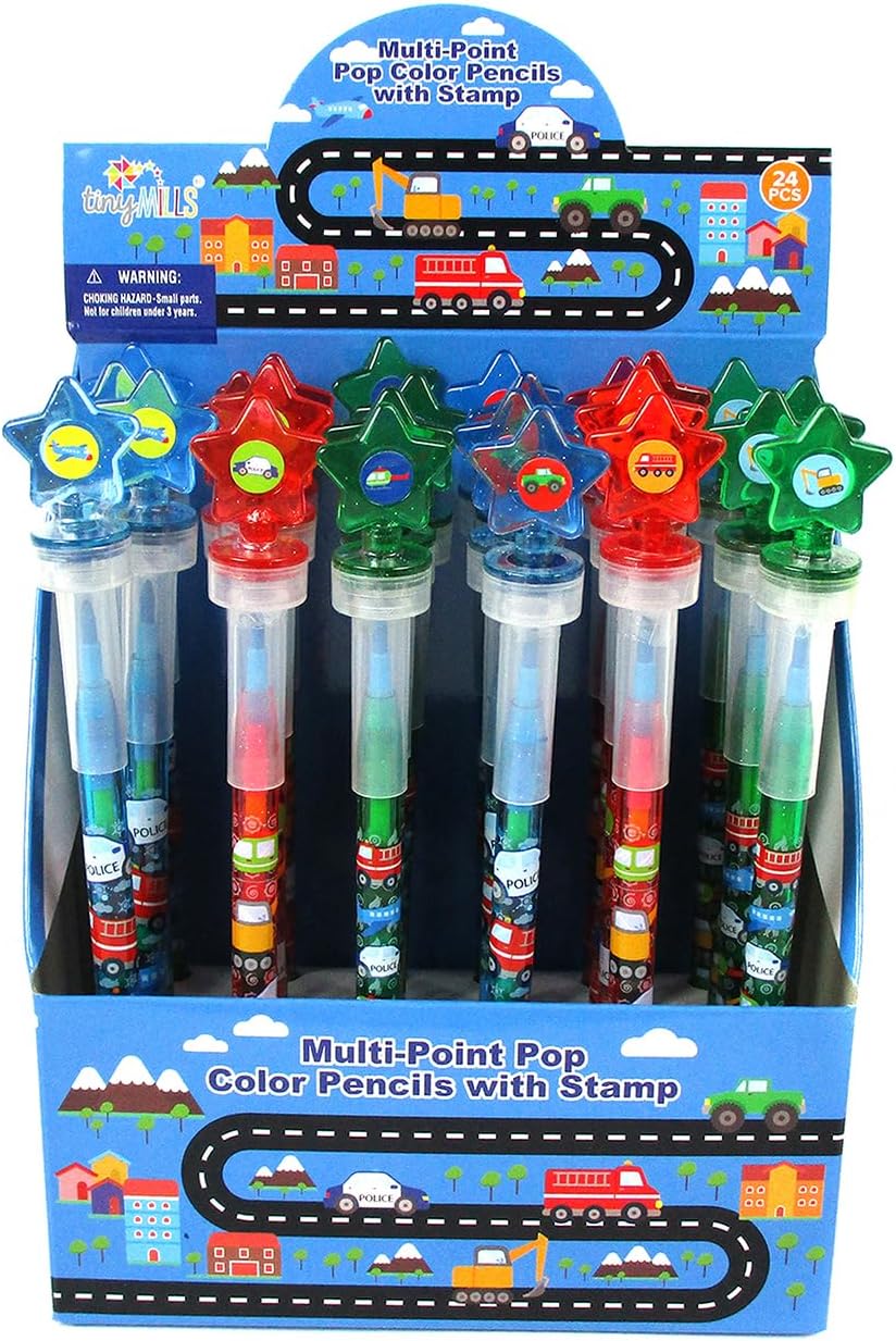 TINYMILLS 24-Pack Koala Stackable Pencils - Multi-Point Push Pencils With Erasers For Party Favors & Classroom