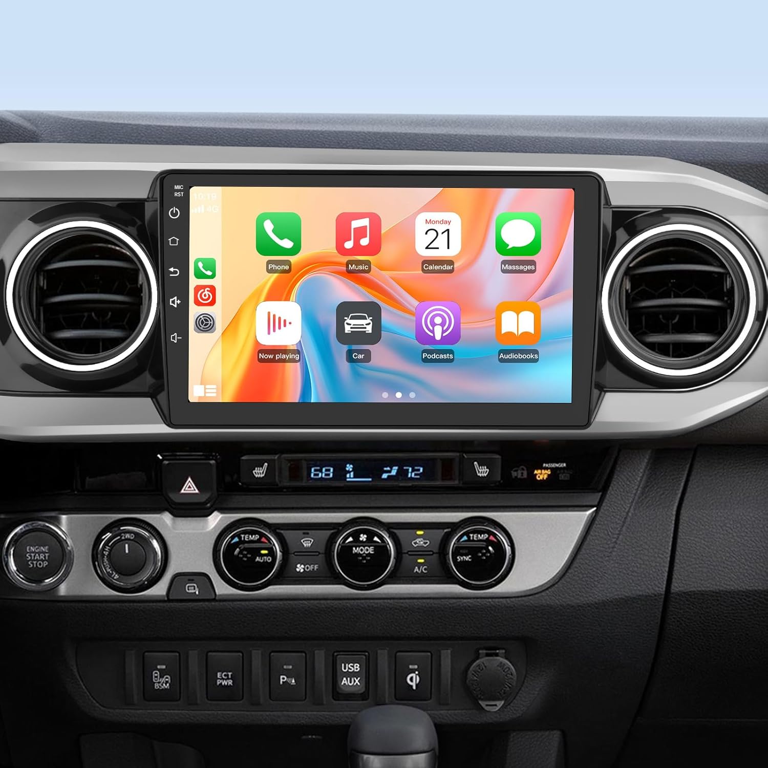 Junsun Android 13 Car Radio Stereo for Toyota Tacoma 2016 2017 2018 2019 2020 2021 with CarPlay Android Auto Bluetooth GPS Navigation