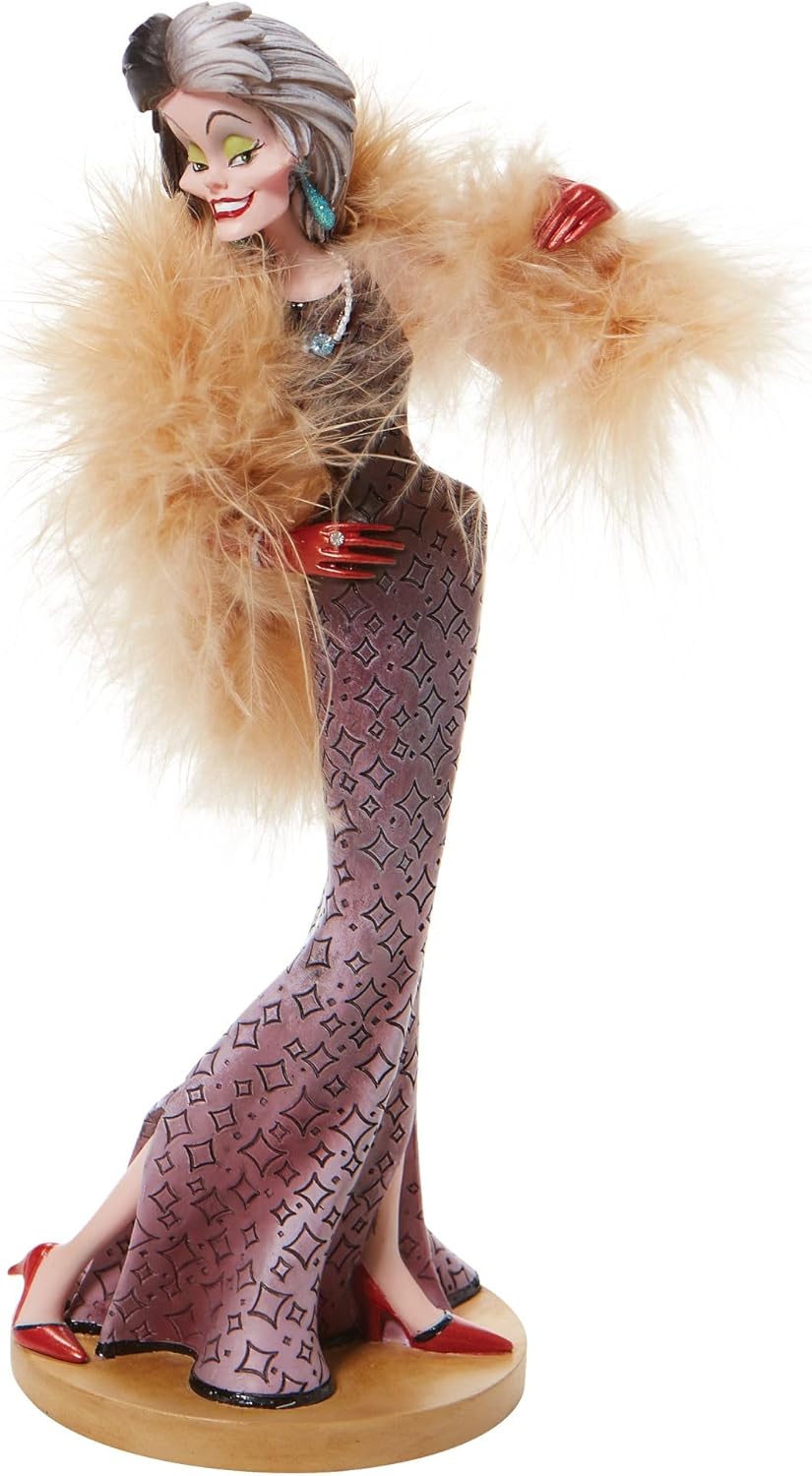 Enesco Disney Showcase Couture de Force 101 Dalmatians Cruella de Vil Figurine, 8.46 Inch, Multicolor