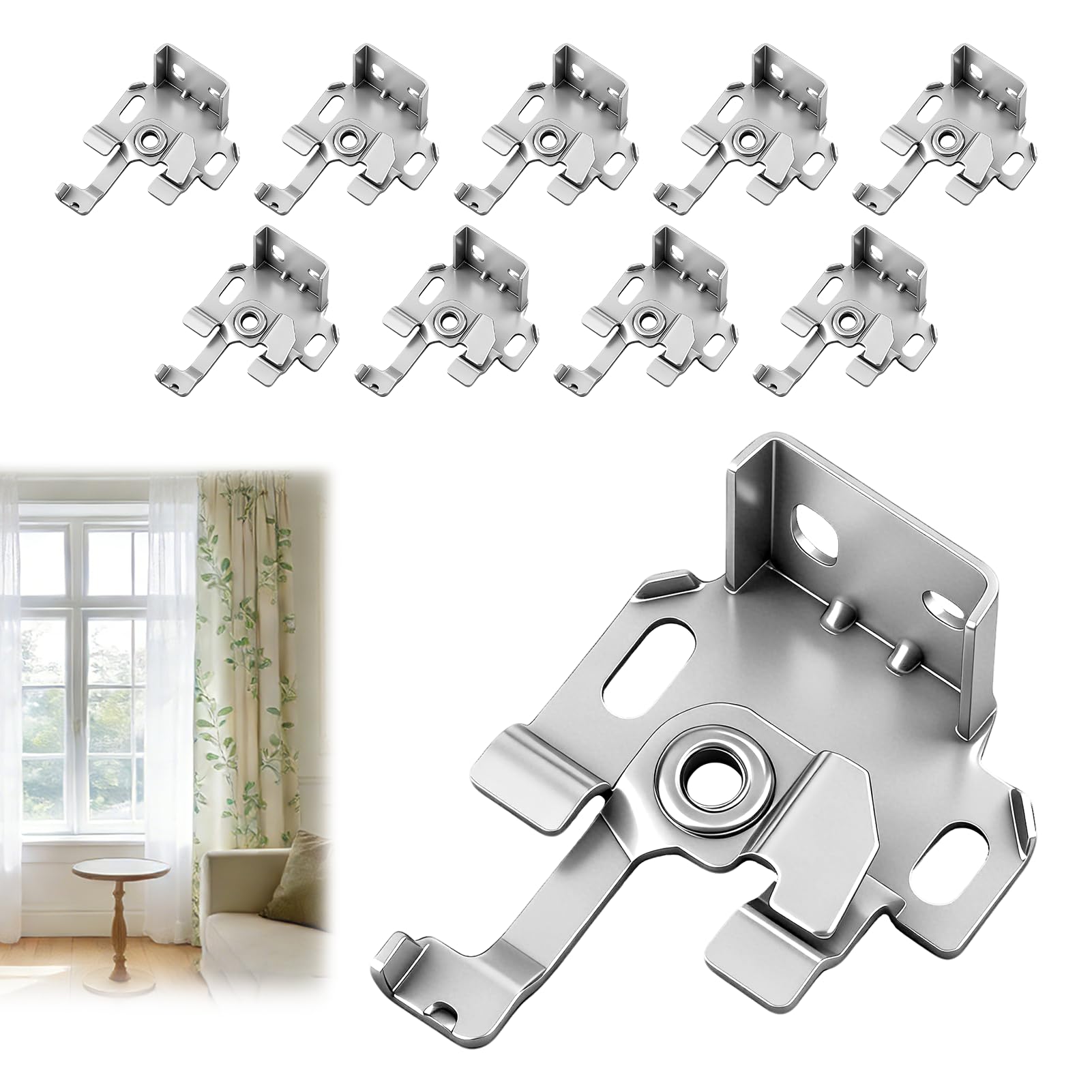 10PCS Standard Roman Blind Fitting Brackets for 25mm Top Rail Heavy Duty Sturdy Metal Mounting Clips Top Fixing Butterfly Mounting Bracket Shutter Support Brackets for the installation and maintenance