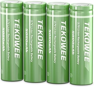 21700 Rechargeable Battery 5000mAh, 3.7V Lithium Batteries Flat Top for Flashlights, Headlamps, doorbells, Toys, ect (4 Pack)