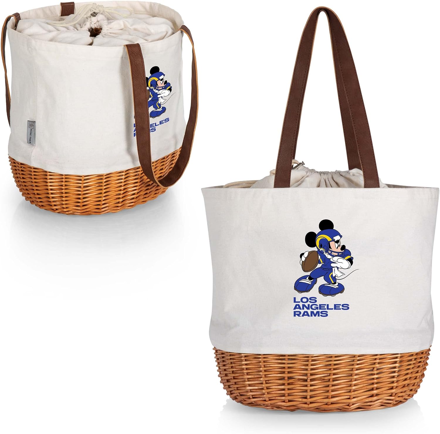 PICNIC TIME NFL Mickey Coronado Canvas and Willow Basket Tote