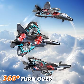 MSKOLER Foam Remote Control Airplane for Kids 8-12, 2.4 GHz RC Plane with Colorful Lights, 360 Flips & Stunt Roll, RC Airplane Toy for Boys and Girls Ages 8-16, Boy Toy for Kids and Adults