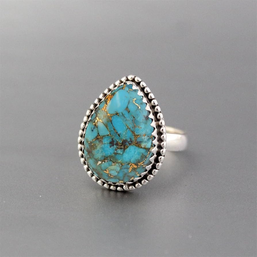 Amazon.com: SILVESTO INDIA Genuine Turquoise Ring Silver