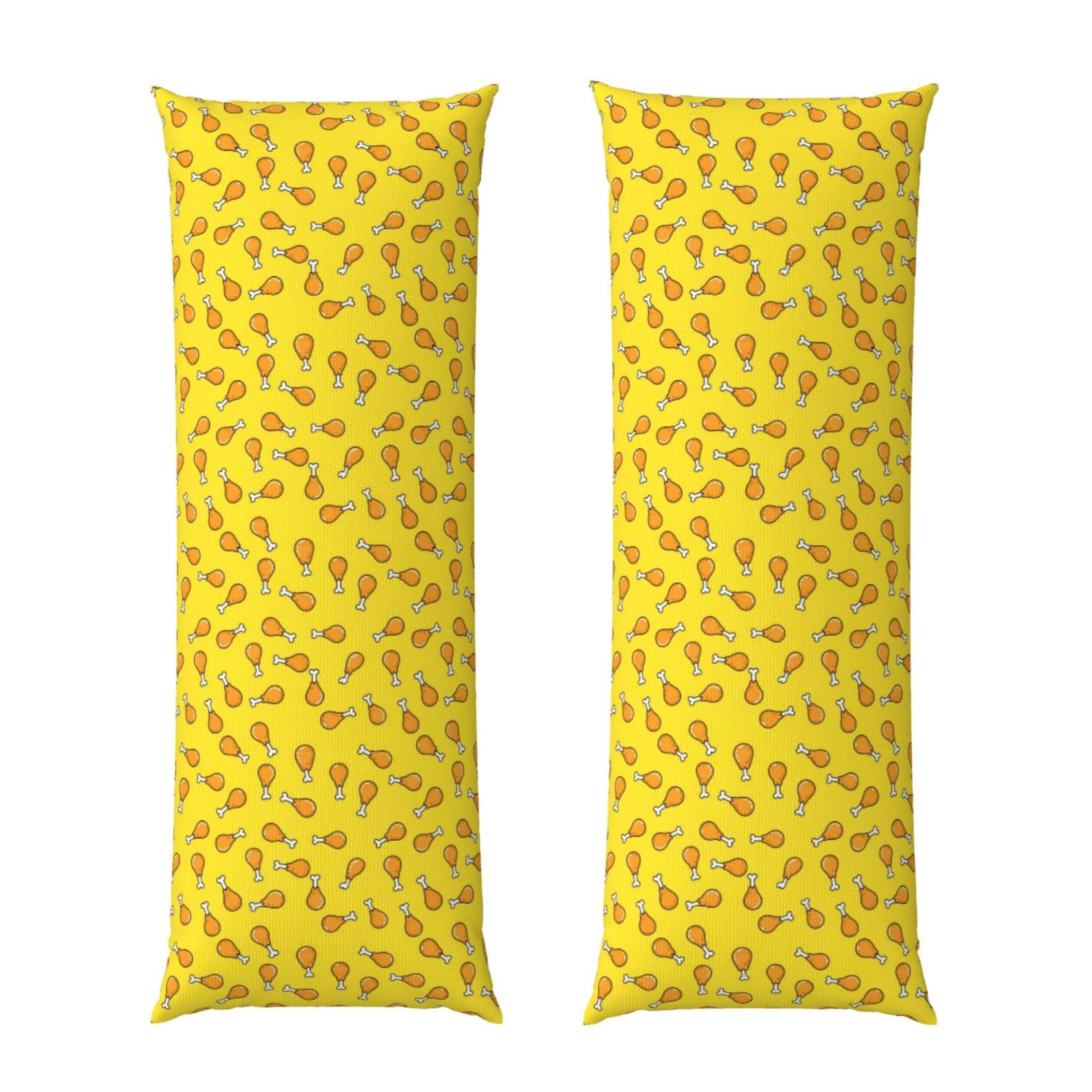 Pillowcase for Body Pillow 20x54, Crispy Fried Chicken, Premium Soft Brushed Fabric with Hidden Zipper, Breathable Machine Washable Cover for Bed Sofa