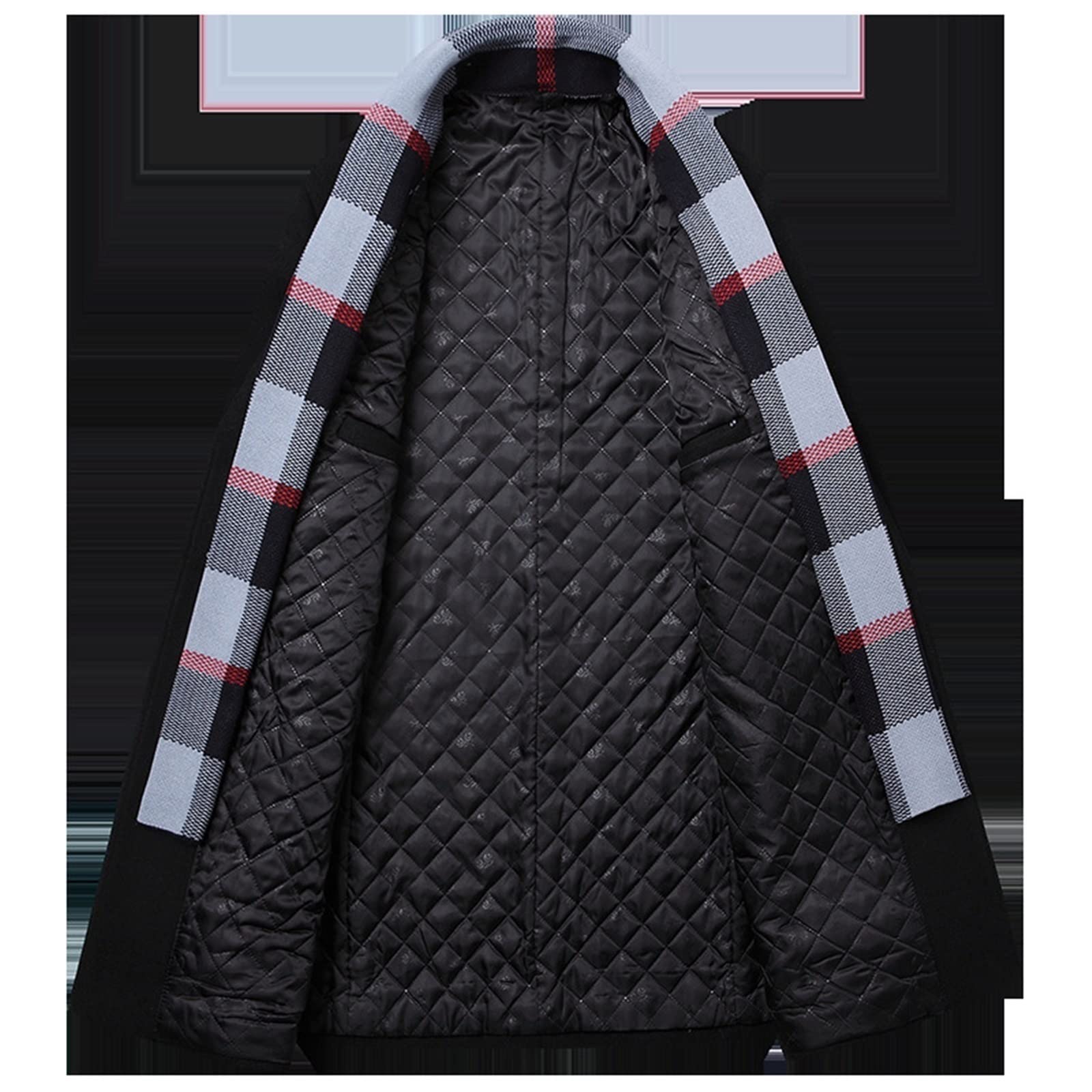 Cappotto di lana da uomo Cappotto di media lunghezza con bavero Collo a sciarpa Monopetto in misto lana Cappotto da lavoro antivento Autunno Inverno per la protezione dal freddo e dal vento
