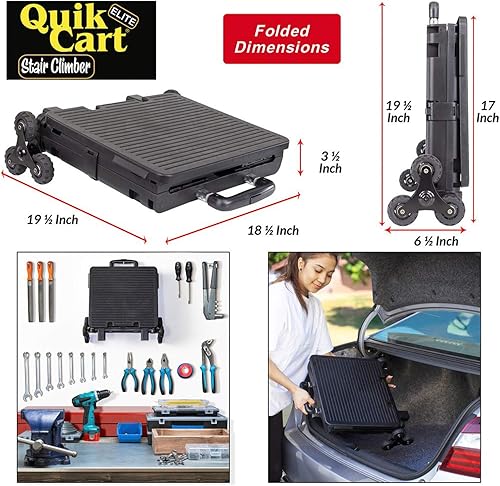 Miniatura 73 de dbest products Quik Cart Sport - Caja plegable con ruedas para profesores, capacidad de 80 libras, hecha de plástico resistente utilizado como Negro