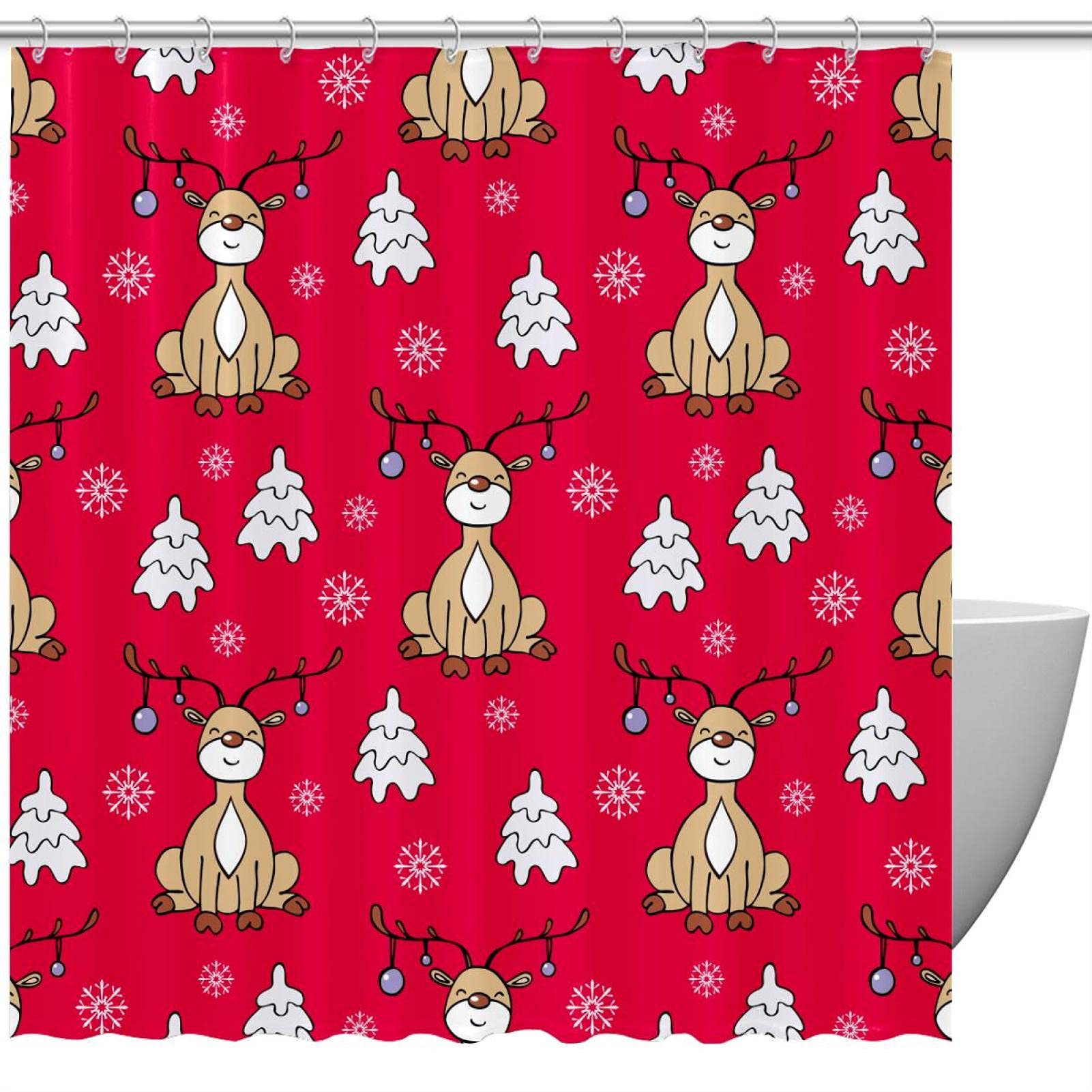 Rideau de douche de Noël pour baignoire crée une ambiance de fête