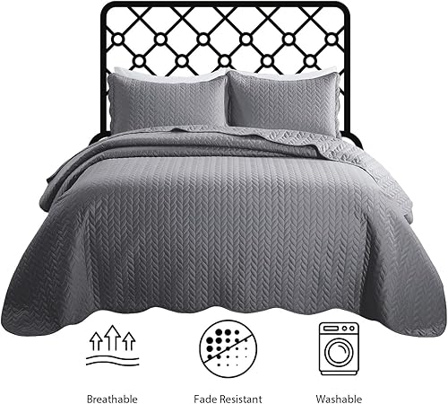 Vista 405 de IR Imperial Rooms - Juego de colcha individual (68 x 86 pulgadas) + 1 funda de almohada (20 x 26 + 2 pulgadas), 2 piezas, ligera, reversible