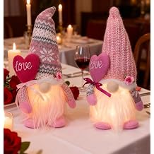 Cute Light Up Gnomes Plush Mothers Day Decorations Valentine Gnomes Gifts for Mother Birthday Gifts for Women Love Crafts Plush Doll Gift for Mom Present from Daughter