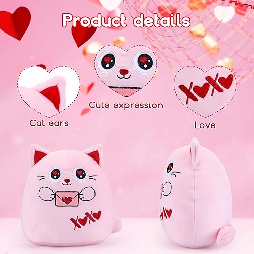 Miniatura 2 de refavor Animal de peluche para el día de San Valentín, regalo de peluche de 8 pulgadas, gato rosa, animales de peluche para el día de San Valentín,