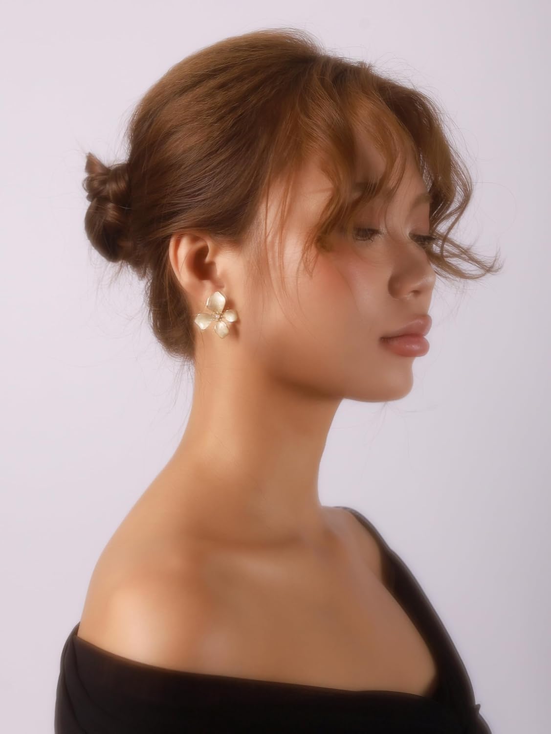 OJERRY Elegant Pastel Flower Stud Earrings for Women, Floral Earrings Jewelry Accessories Romantic Cool Gifts for Her Women in Their 20s 30s - Image 2