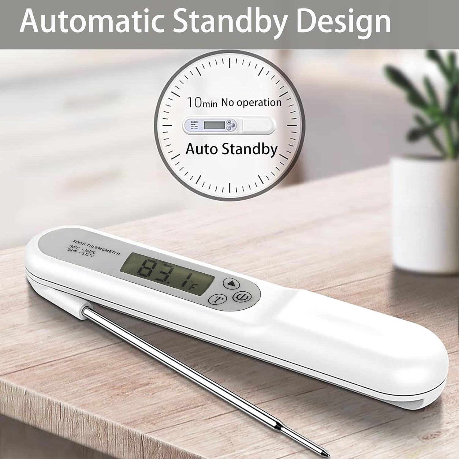 review LOTUSLEAF Digital Meat Thermometers for Cooking Waterproof Instant Read Food Thermometer for Meat, Deep Frying, Baking, Outdoor Cooking, Grilling & BBQ (White)