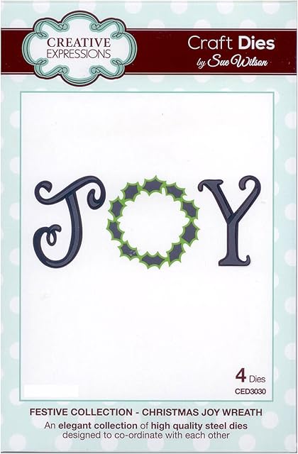 Sue Wilson Festive Collection Christmas Joy Wreath, Metal, 4 x 10.2 cm