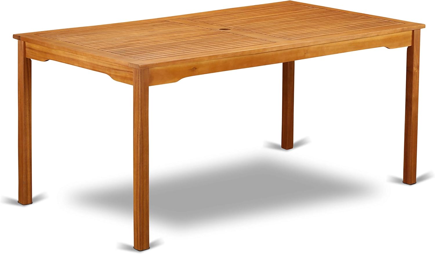 East West Furniture CMBS7CANA 7 Piece Outdoor Patio Dining Sets Consist of a Rectangle Acacia Wood Table and 6 Folding Arm Chairs, 36x66 Inch, Natural Oil