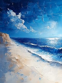 Stamped Cross Stitch Kits, Bright Blue Sky Horizon, Needlepoint Counted Cross Kits for Beginners, Embroidery Kits Arts Home Decor(11CT No Frame,16x20 inch)