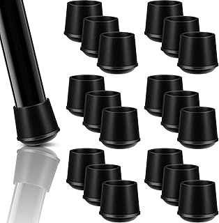 48 Pcs 3/4 Inch Chair Legs Protectors Round Folding Metal Chair Leg Tip Replacement Non Slip Rubber Covers for Floor Protectors Covers from Scratching Noise Dampening