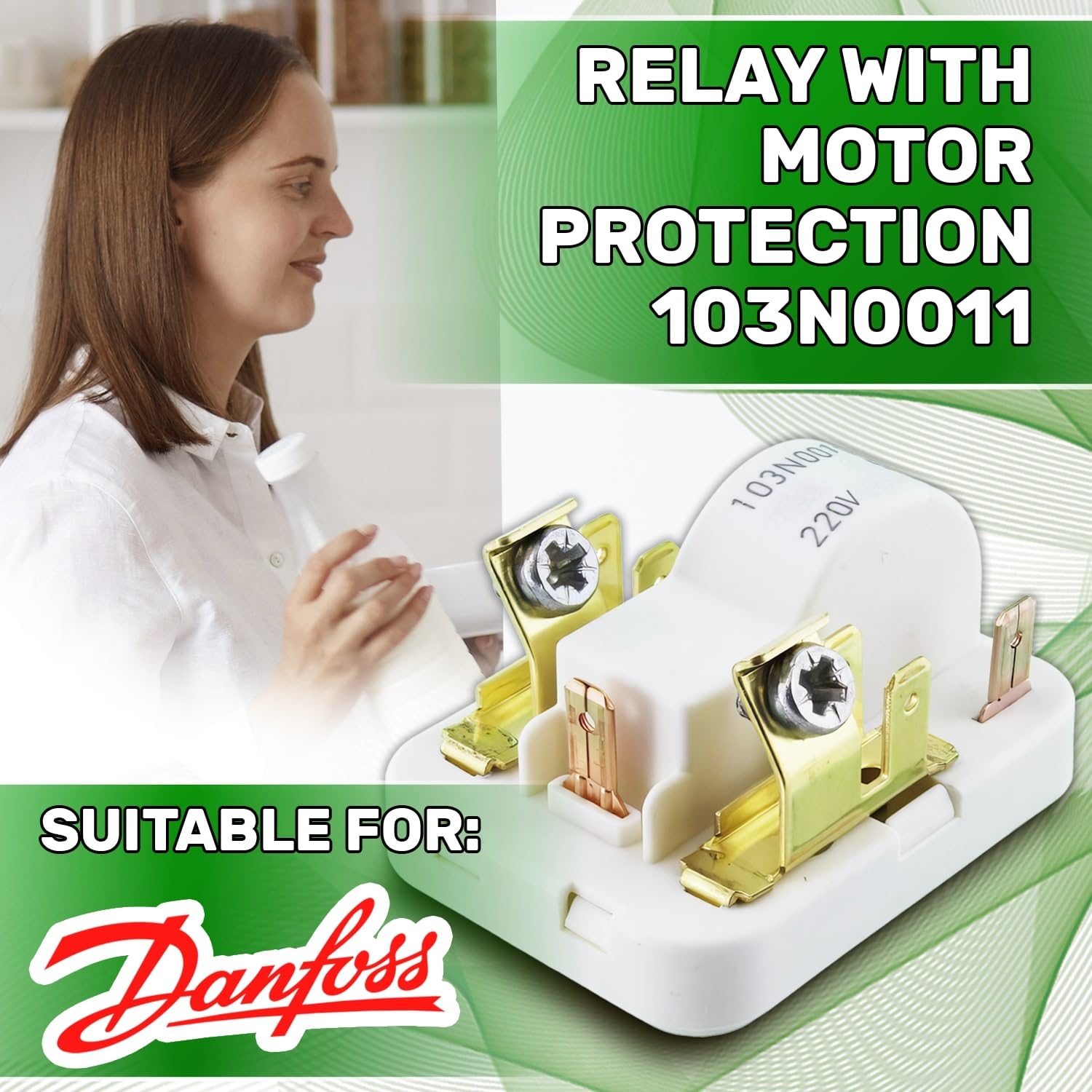 Przekaźnik rozruchowy 220 V 50/60 Hz per Ochrona silnika sprężarki lodówki z oryginalnym kodem 103N0011 dla Danfoss - Połączenie 3+1 Kontakt - 5 lat - ONIX TECH
