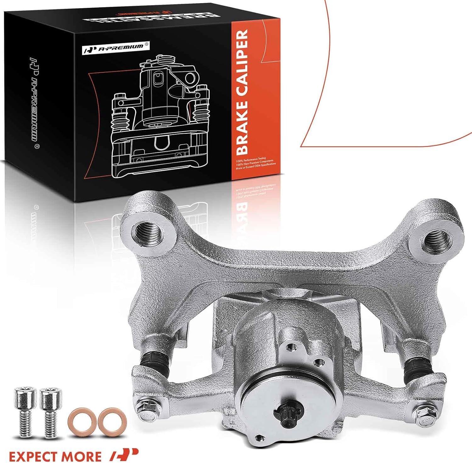 A-Premium Disc Brake Caliper Assembly with Bracket Compatible with Select Ford Models - For F-150 2018 2019 2020, 2.7L 3.0L 3.3L 3.5L - Rear Left Driver Side