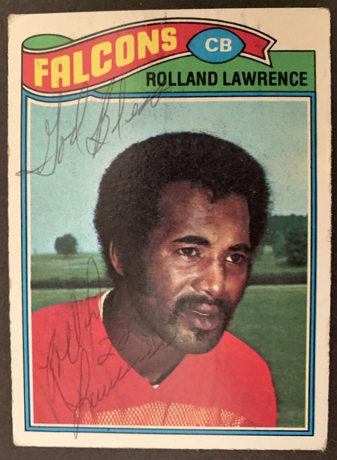 Rolland Lawrence Autograph Signed 1977 Topps #242 Vintage Football Card FALCONS